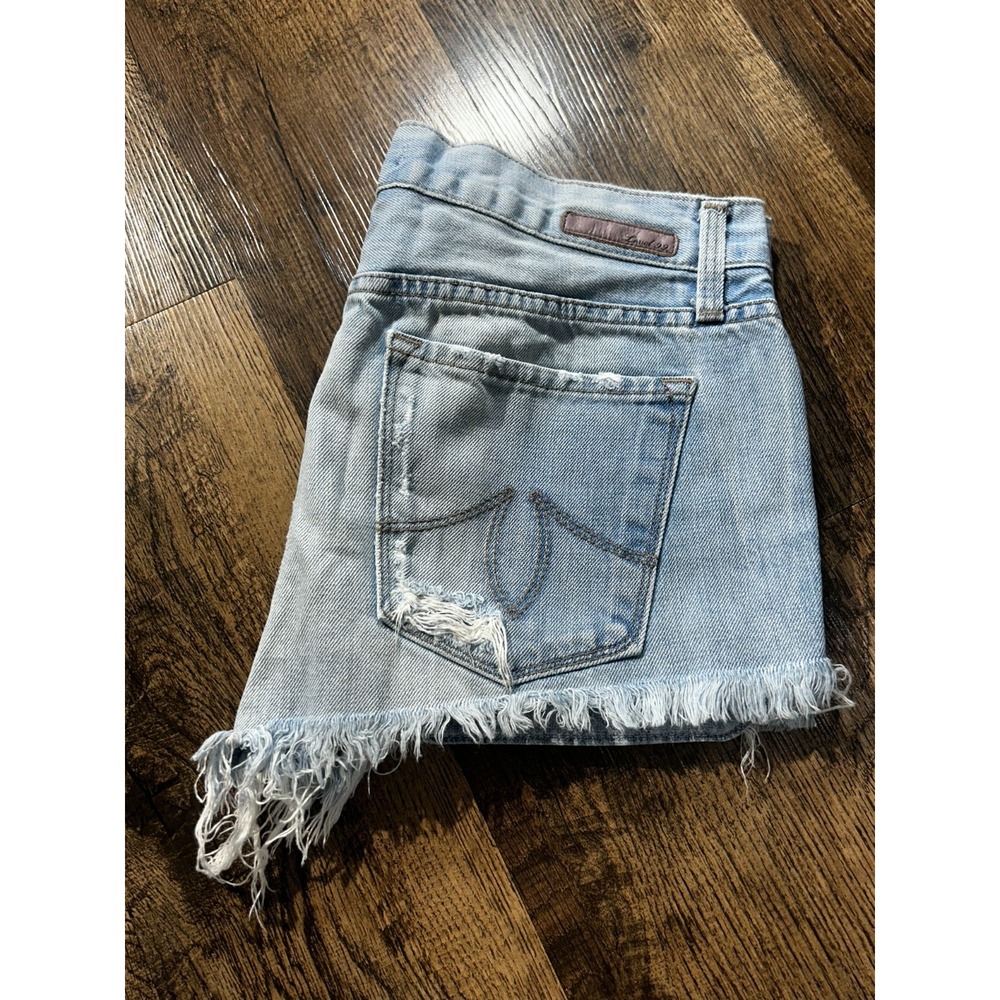Level 99 Cut-off Jean Shorts Womens 27 Blue Denim Distressed Medium Wash Comfort - Picture 12 of 13